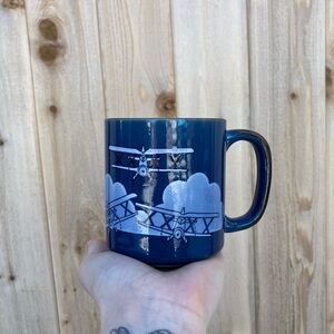 Otagiri Aviation-Themed Blue Ceramic Mug
